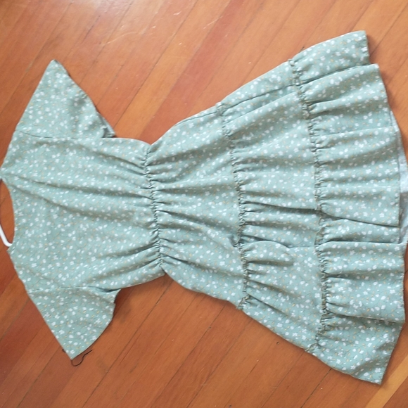 Girls mint green flower dress - Picture 2 of 2